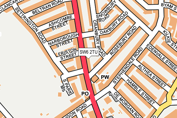 SW6 2TU map - OS OpenMap – Local (Ordnance Survey)