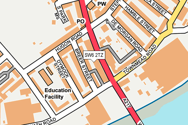 SW6 2TZ map - OS OpenMap – Local (Ordnance Survey)