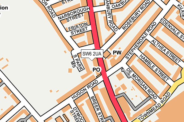 SW6 2UA map - OS OpenMap – Local (Ordnance Survey)