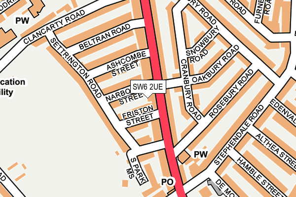 SW6 2UE map - OS OpenMap – Local (Ordnance Survey)