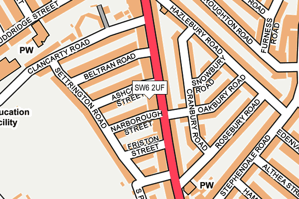SW6 2UF map - OS OpenMap – Local (Ordnance Survey)
