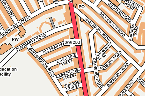 SW6 2UQ map - OS OpenMap – Local (Ordnance Survey)