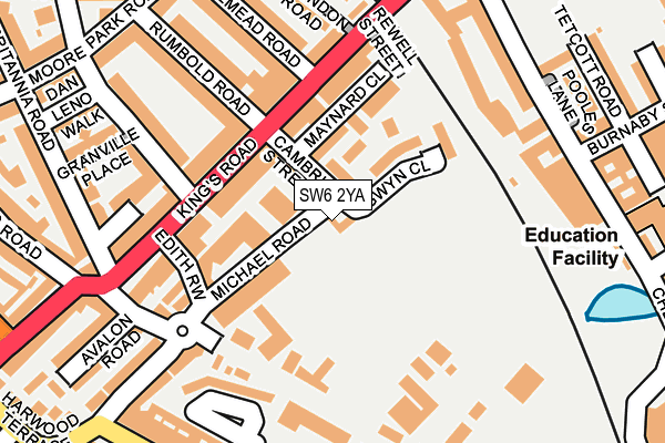 SW6 2YA map - OS OpenMap – Local (Ordnance Survey)