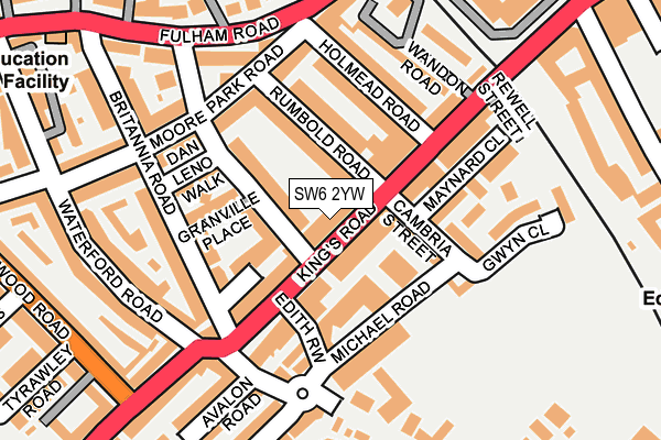 SW6 2YW map - OS OpenMap – Local (Ordnance Survey)