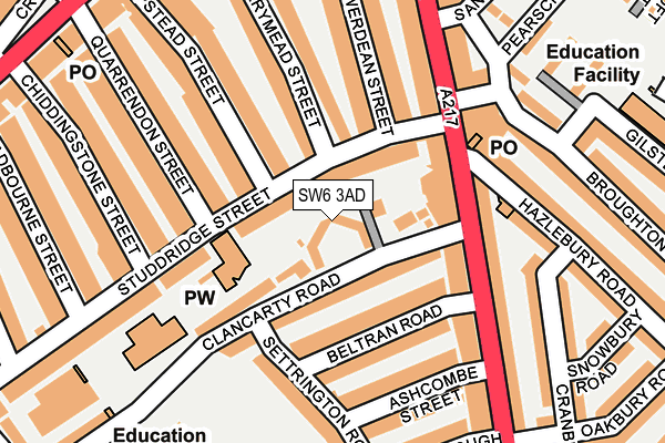 SW6 3AD map - OS OpenMap – Local (Ordnance Survey)