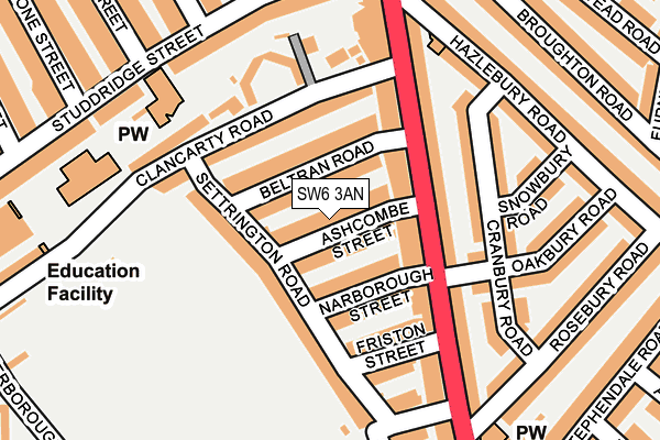 SW6 3AN map - OS OpenMap – Local (Ordnance Survey)