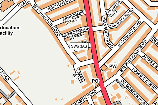 SW6 3AS map - OS OpenMap – Local (Ordnance Survey)