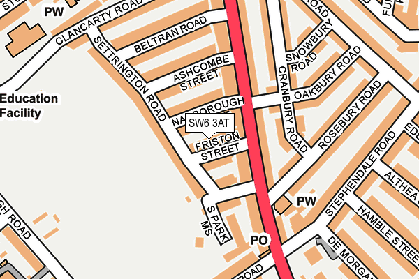 SW6 3AT map - OS OpenMap – Local (Ordnance Survey)
