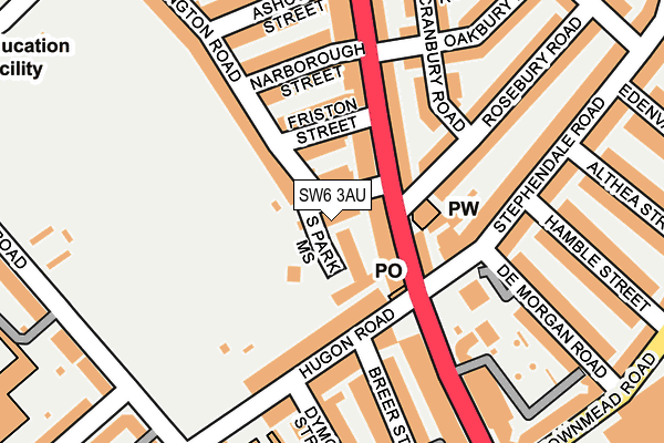 SW6 3AU map - OS OpenMap – Local (Ordnance Survey)