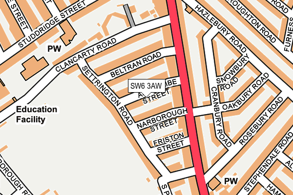 SW6 3AW map - OS OpenMap – Local (Ordnance Survey)