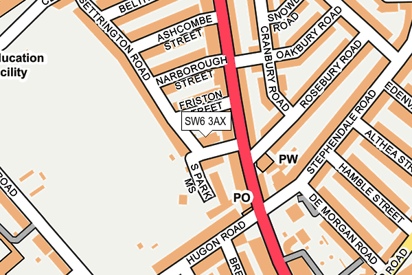 SW6 3AX map - OS OpenMap – Local (Ordnance Survey)