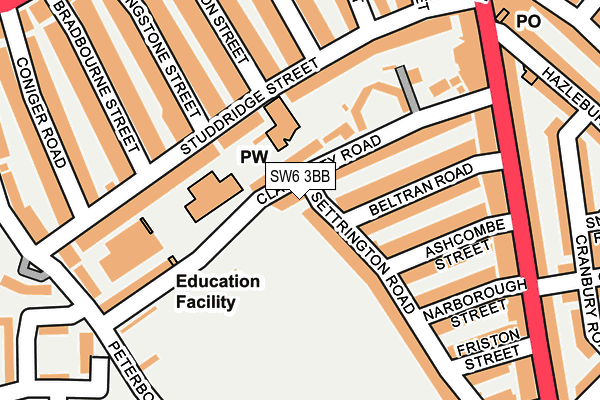 SW6 3BB map - OS OpenMap – Local (Ordnance Survey)