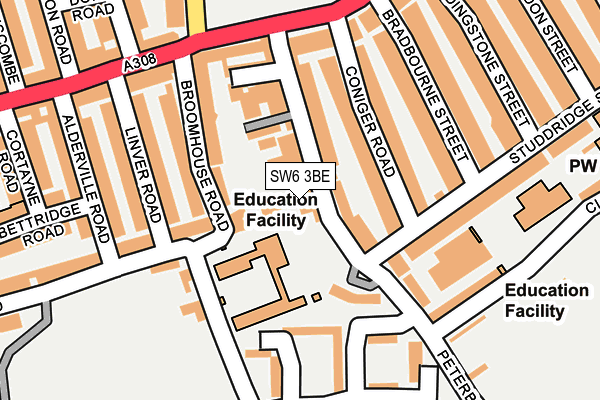 SW6 3BE map - OS OpenMap – Local (Ordnance Survey)