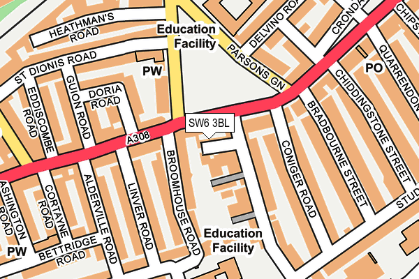 SW6 3BL map - OS OpenMap – Local (Ordnance Survey)