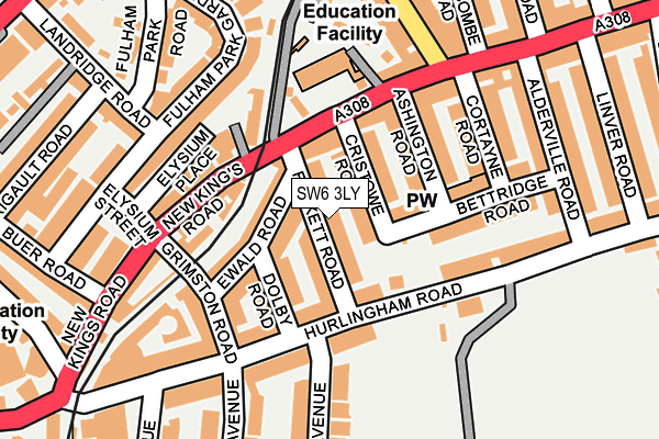 SW6 3LY map - OS OpenMap – Local (Ordnance Survey)