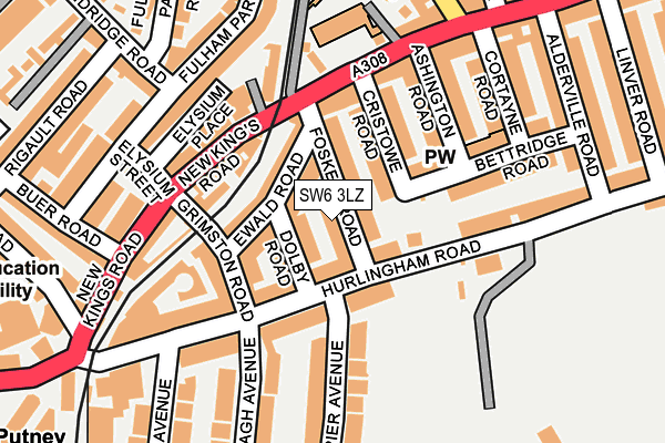 SW6 3LZ map - OS OpenMap – Local (Ordnance Survey)