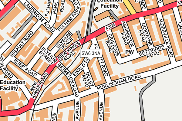 SW6 3NA map - OS OpenMap – Local (Ordnance Survey)