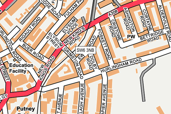 SW6 3NB map - OS OpenMap – Local (Ordnance Survey)