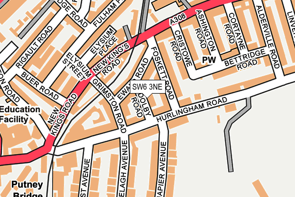 SW6 3NE map - OS OpenMap – Local (Ordnance Survey)