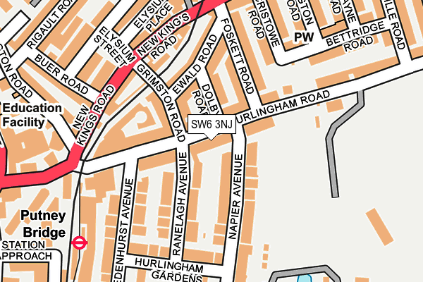 SW6 3NJ map - OS OpenMap – Local (Ordnance Survey)