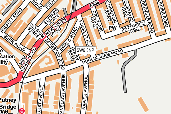 SW6 3NP map - OS OpenMap – Local (Ordnance Survey)
