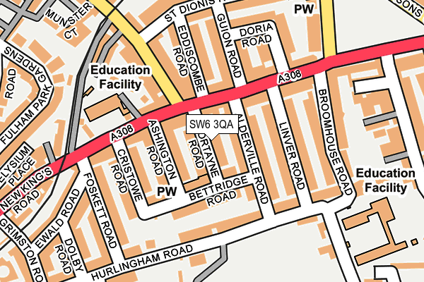 SW6 3QA map - OS OpenMap – Local (Ordnance Survey)