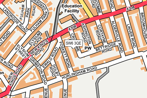 SW6 3QE map - OS OpenMap – Local (Ordnance Survey)