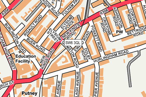 SW6 3QL map - OS OpenMap – Local (Ordnance Survey)