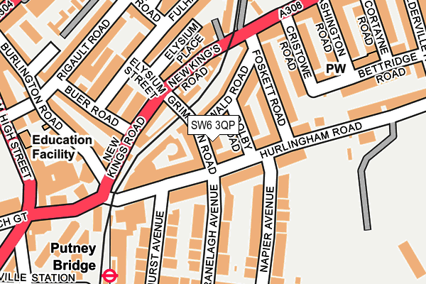 SW6 3QP map - OS OpenMap – Local (Ordnance Survey)