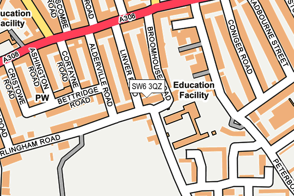 SW6 3QZ map - OS OpenMap – Local (Ordnance Survey)