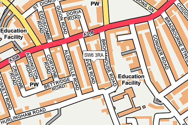 SW6 3RA map - OS OpenMap – Local (Ordnance Survey)