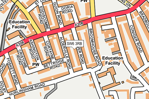 SW6 3RB map - OS OpenMap – Local (Ordnance Survey)