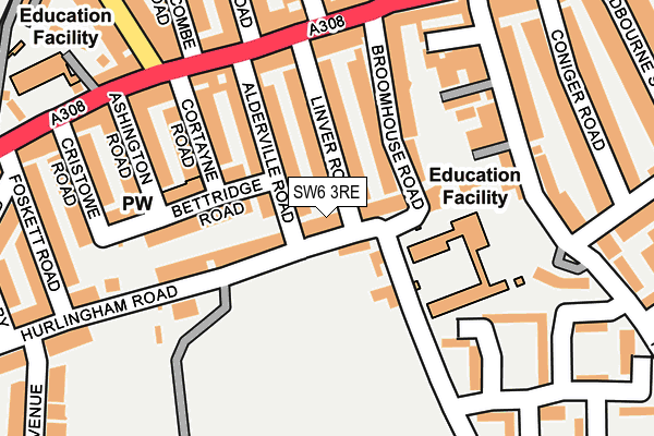 SW6 3RE map - OS OpenMap – Local (Ordnance Survey)