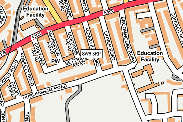 SW6 3RP map - OS OpenMap – Local (Ordnance Survey)