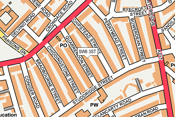 SW6 3ST map - OS OpenMap – Local (Ordnance Survey)