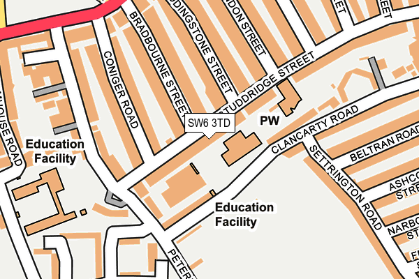 SW6 3TD map - OS OpenMap – Local (Ordnance Survey)