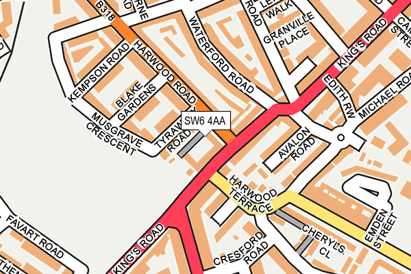 SW6 4AA map - OS OpenMap – Local (Ordnance Survey)