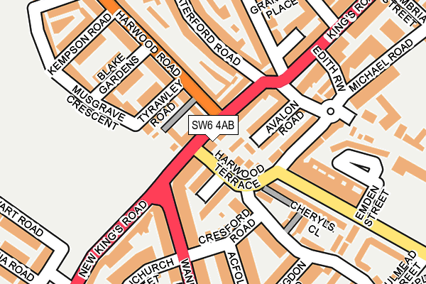 SW6 4AB map - OS OpenMap – Local (Ordnance Survey)