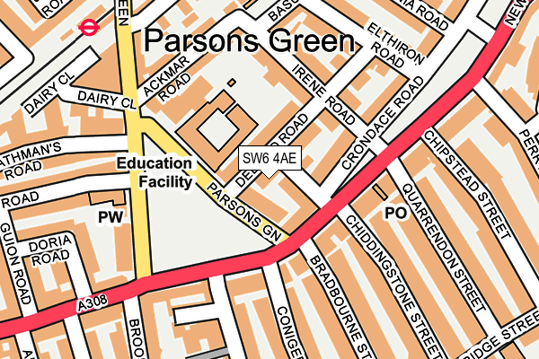 SW6 4AE map - OS OpenMap – Local (Ordnance Survey)