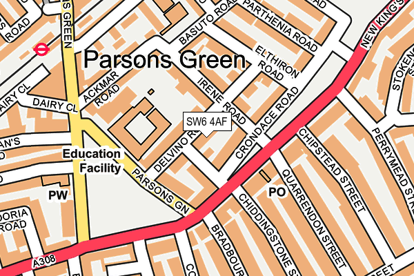 SW6 4AF map - OS OpenMap – Local (Ordnance Survey)