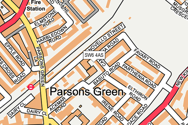 SW6 4AS map - OS OpenMap – Local (Ordnance Survey)