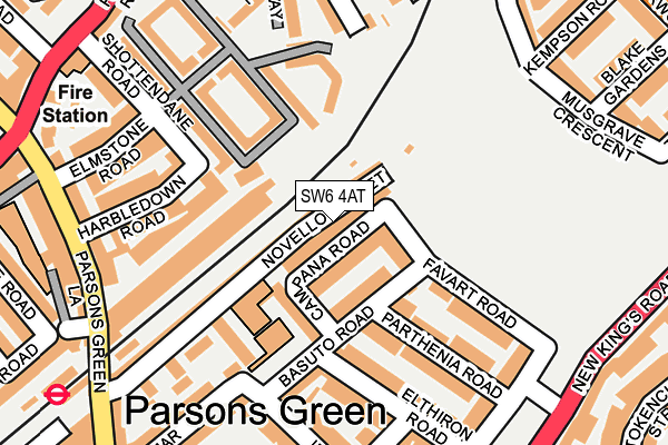 SW6 4AT map - OS OpenMap – Local (Ordnance Survey)