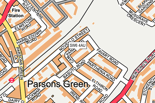 SW6 4AU map - OS OpenMap – Local (Ordnance Survey)