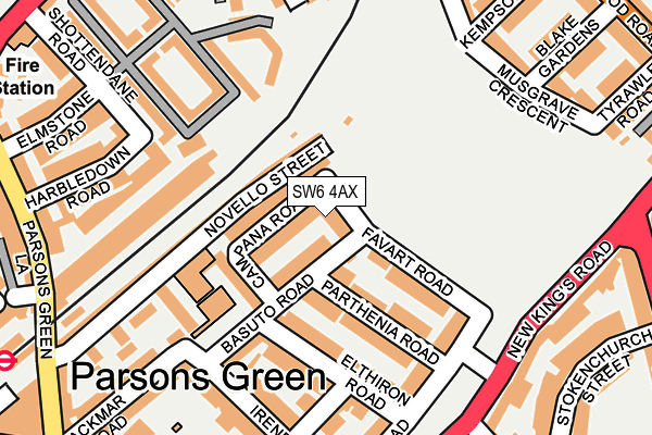 SW6 4AX map - OS OpenMap – Local (Ordnance Survey)