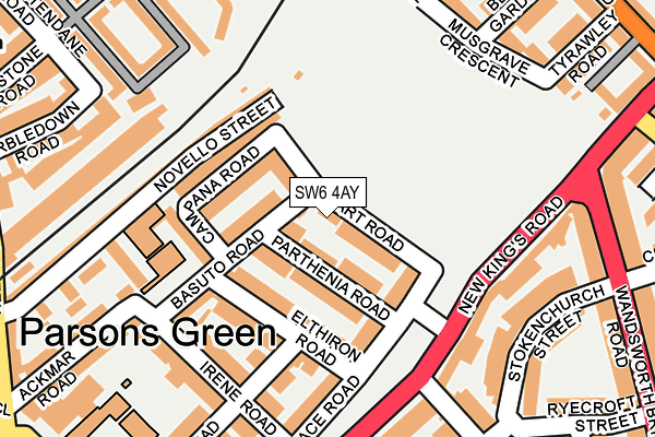 SW6 4AY map - OS OpenMap – Local (Ordnance Survey)