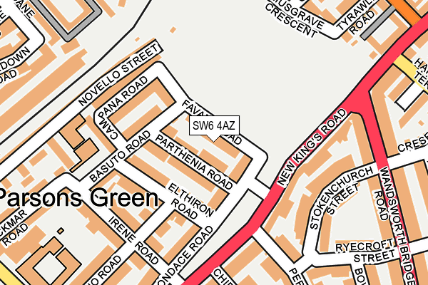 SW6 4AZ map - OS OpenMap – Local (Ordnance Survey)