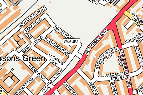 SW6 4BA map - OS OpenMap – Local (Ordnance Survey)