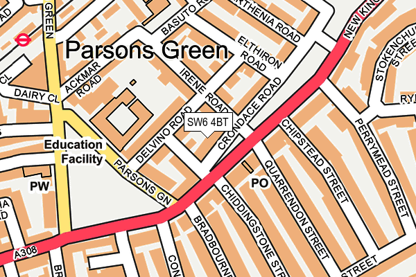 SW6 4BT map - OS OpenMap – Local (Ordnance Survey)