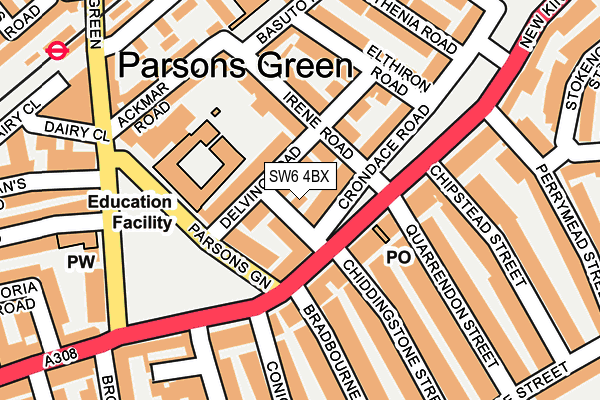 SW6 4BX map - OS OpenMap – Local (Ordnance Survey)