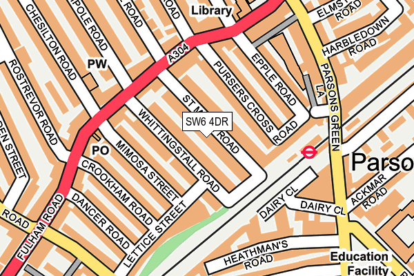 SW6 4DR map - OS OpenMap – Local (Ordnance Survey)